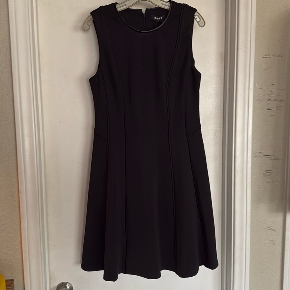 NWT DKNY Black Fit & Flare Dress Size M